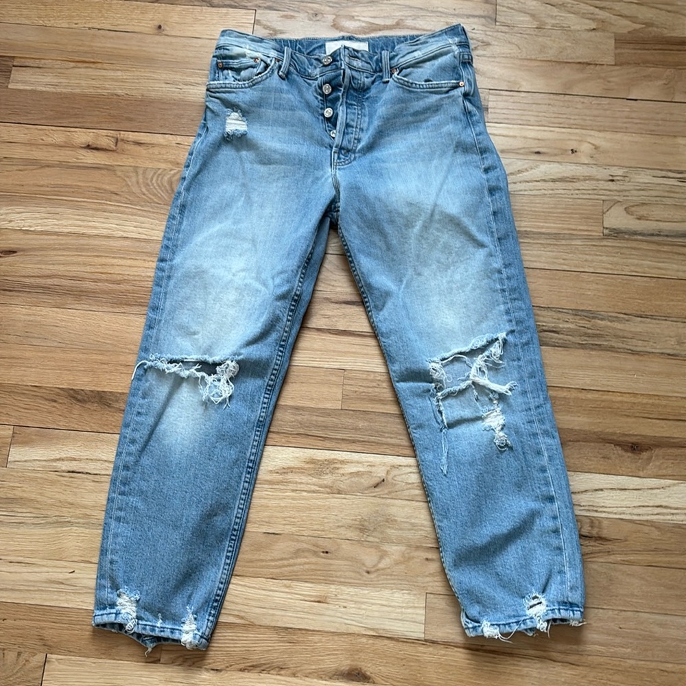 Mother Tomcat Superior crop distressed jeans Sz 29